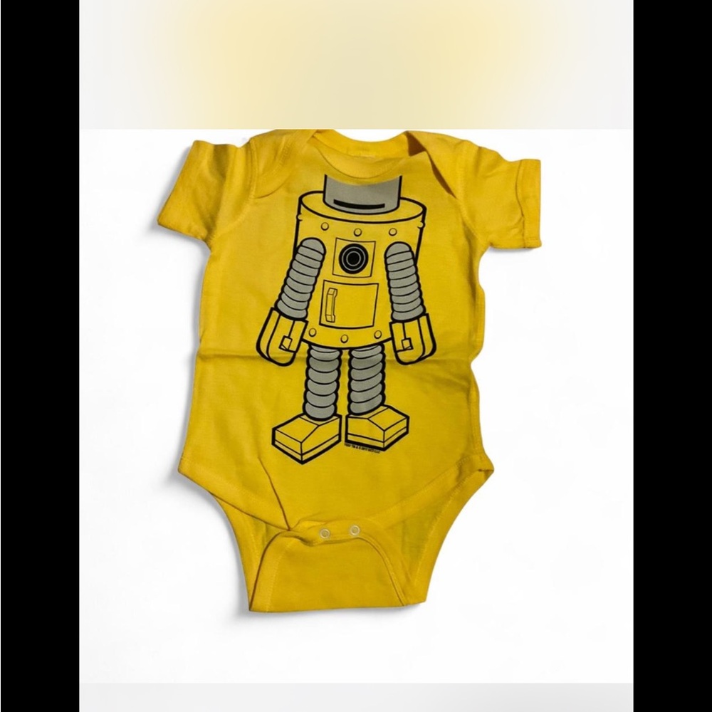 Yo gabba gabba Yellow Robot‎ Graphic Baby Onesie
